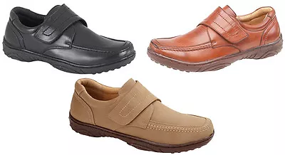 Mens Wide Fitting Shoes Touch Fastening Leisure Lightweight 6 - 12 • £27.98