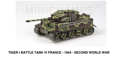 Minichamps WWII TIGER I BATTLE TANK VI FRANCE 1944 1/35 DIECAST MODEL TANK • $521.96