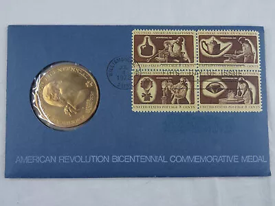 1972 George Washington 1st Day Cover Medal & Stamps Commemorative Bicentennial • $8.99