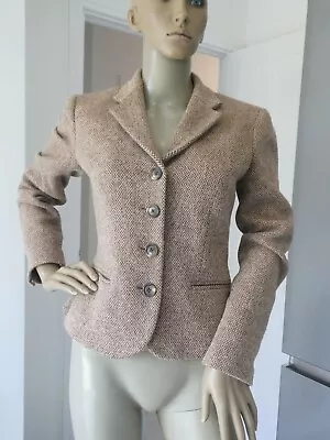 *LAUREN RALPH LAUREN* Ladies WOOL TWEED JACKET Reg Fit Brown UK10 US4 EC Rrp£749 • £0.99