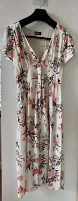 $15 • Buy Dotti Linen Blend Pink Floral Dress Size 12