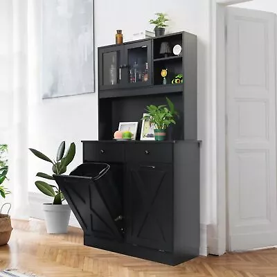 20 Gallon Double Tilt Out Kitchen Trash Cabinet Laundry Sorter Storage Cabinet • $182.99