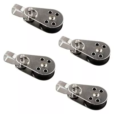 4 PCS Stainless Steel Nylon Marine Pulley Pulley Blocks Rope Runner Kayak Boa... • $22.83