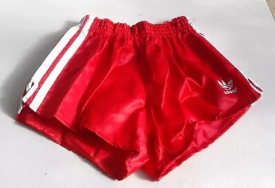 Adidas Shiny Red Beckenbauer  Shorts Size D3 / 28 - 30 Waist - Brand New Vintage • £49.95