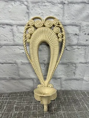 Burwood Wall Decor Sconce Candle Holder Faux Wicker Vtg 1975 Dimension 17 X8  • £14.61
