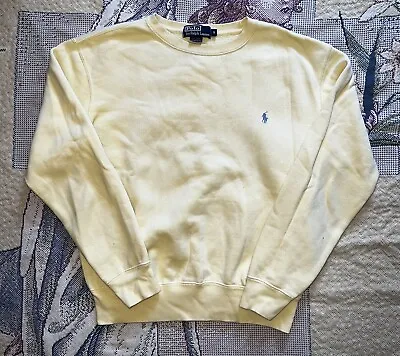 Vintage 90s Polo Ralph Lauren Crewneck Sweatshirt Sweater Mens Size Small Yellow • $29.95