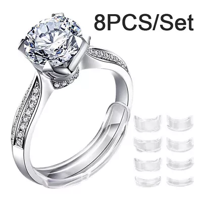 8 Sizes Silicone Invisible Clear Ring Size Adjuster Fit Any Rings Jewelry To_kz • $6.06