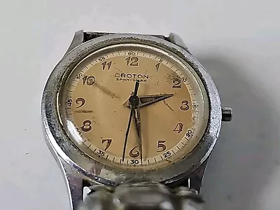 Croton Sportsman Vintage Men's Watch Non-Working Parts/Repair Missing Stem/Crown • $34