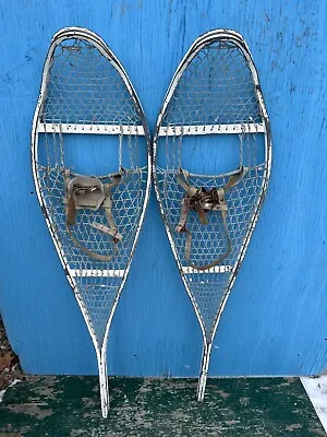 Vintage Snowshoes 12x46 Military With Bindings In Great Condition • $59.93