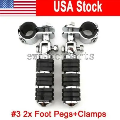 $35.50 • Buy Highway Crash Bar Foot Pegs Clamps For Yamaha V-Star 650 950 1100 1300 Classic