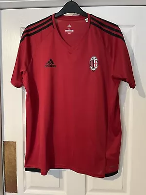 Mens AC Milan Training T-Shirt Red  2017-18 XL Football Soccer • £19.99