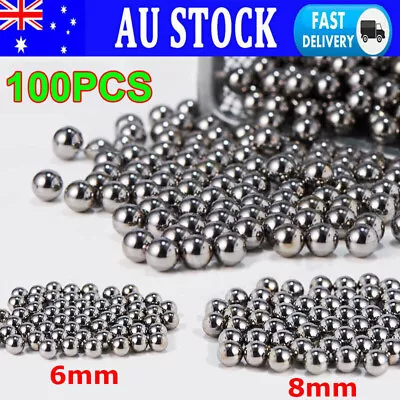 100X 6mm 8mm Stainless Steel Loose Bearing Ball Replacement Bike Bicycle Cycling • $10.39