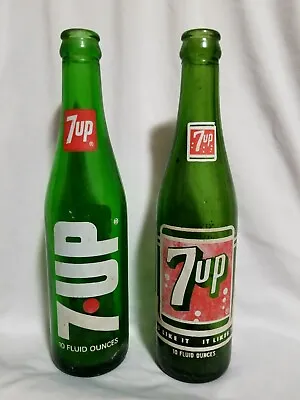 1960s 7-UP Vintage Fresh Up With You Like It 10oz Soda Pop Bottle Lot Collection • $41.99