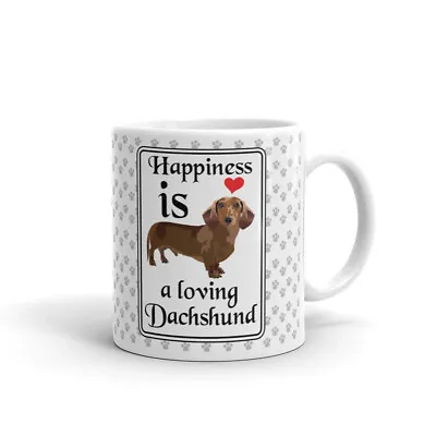 Happiness Is A Loving Dachshund Coffee Tea Ceramic Mug Office Work Cup Gift • $12.99