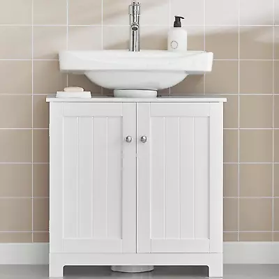 Under Sink Cabinet Bathroom Vanity Unit Suitable Pedestal Sinks BZR18-II-W • $106.65