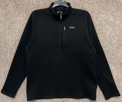 Patagonia Mens Black Better Sweater Fleece Pullover 1/4 Zip Size XL 25522 • $39.99