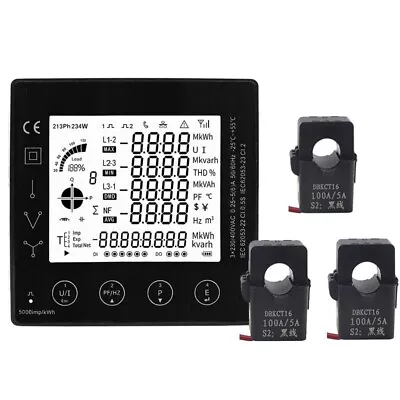 Energy Consumption Meter 3 Phase Smart Kwh 50/100/150/200A Electric Power Panel • $153.31