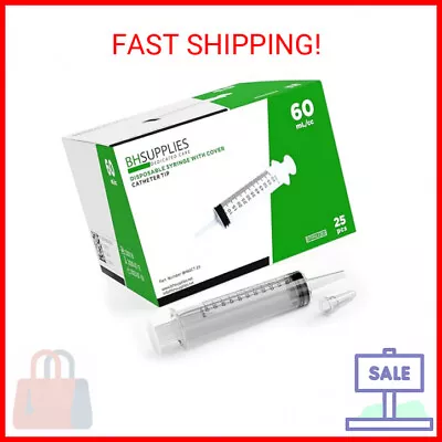 BH Supplies 60mL Syringe Catheter Tip Sterile With Caps - (No Needle) - Sterile • $25