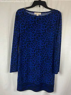 Michael Kors(L) Black And Blue Cheetah Print Dress • $4.99