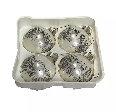 Box Set Of 4 Martha Stewart Glass Ornaments Woodland Holiday Christmas 2002 VTG • $9.99