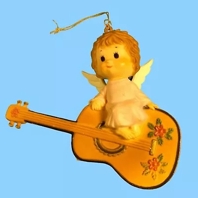 Angel On Guitar Christmas Ornament Vintage Hong Kong Musical Gift Musician • $14.99