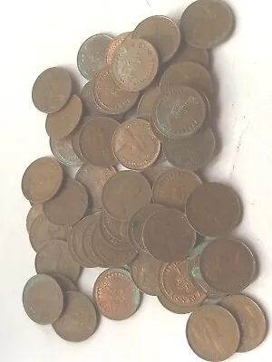 £13.95 • Buy Vintage Old Retro Copper COINS 1/2 Pennys Bundle Job Lot 60+ UK British 