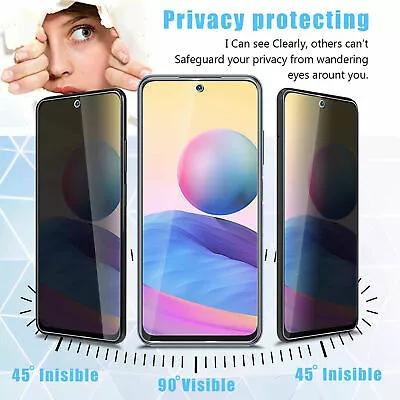 F Xiaomi POCO F3 X3 NFC Note 10 9 Pro Anti-Spy Privacy Tempered Glass Protector • $9.98