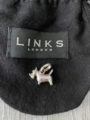 Links Of London Sterling Silver Scottish Terrier Dog Charm & Official Logo Pouch • £45.99