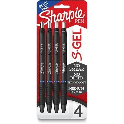 Sharpie S Gel Pens Set X4 Blue Medium Nib Point 0.7mm S-Gel Retractable Office • £4.99