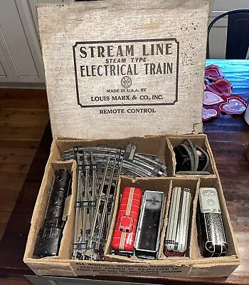 Louis Marx & Co Stream Line Steam Type Electrical Train Set W/ Box 4822 • $90