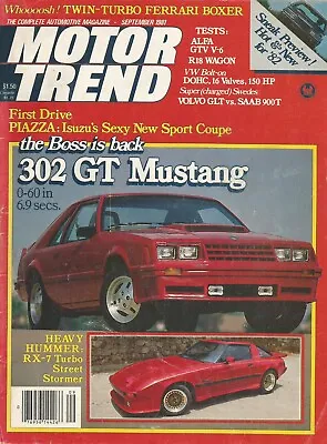 Motor Trend 1981 Sept - Mustang Gt Boxer Arkay Rx-7 • $12.95