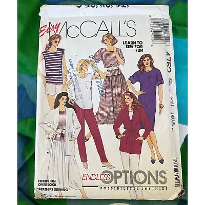 Vintage 1990 Sewing Pattern McCall's No 4752 Dress Skirt & Jacket Size 14-16 • $10