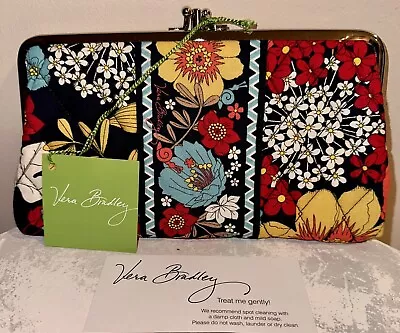 NEW VERA BRADLEY Double Kisslock Clutch Wallet Purse HAPPY SNAILS NWT #10444-111 • $49.95