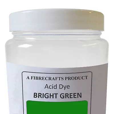 50g Fibrecrafts Acid Dye - Bright Green - 100% Dye Stuff For Silk Wool Nylon • £7.75