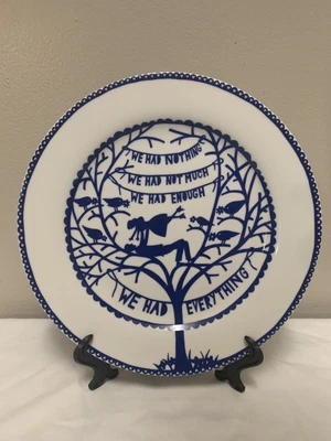 £16.15 • Buy Rob Ryan Wild And Wolf Four Seasons White And Blue Plate  WINTER
