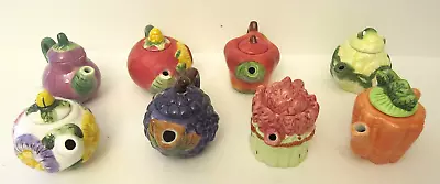 Lot Of 8 Vtg Miniature Micro Decorative Ceramic Vegetable Flower Teapots • $32.50