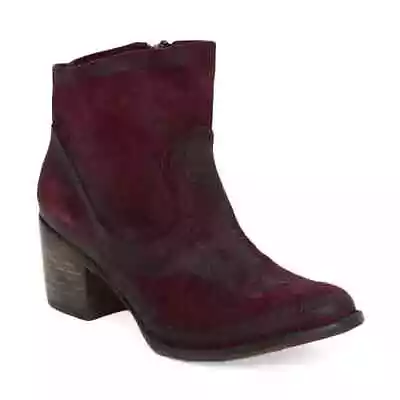 Freebird By Steven Salt Wine Distressed Suede Ankle Bootie - Size 9 • $78