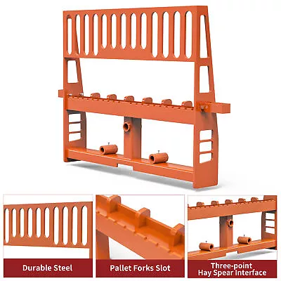 Heavy Duty 45  Orange Pallet Fork Frame Attachment For Skid Steer Tractor 4500LB • $269.09