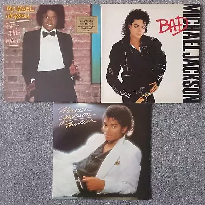 £11.50 • Buy 3 X Michael Jackson LPs Thriller Bad Off The Wall Record Rare Job Lot Vinyl