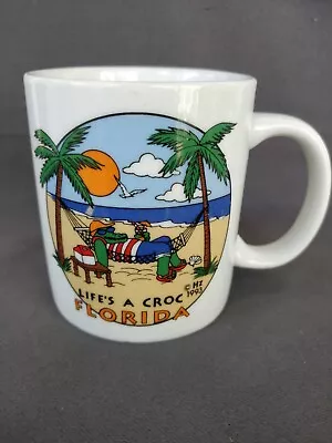 Vintage 1993 Life's A Croc Florida Gator Coffee Mug Tea Cup Crocodile Alligator • $8.50