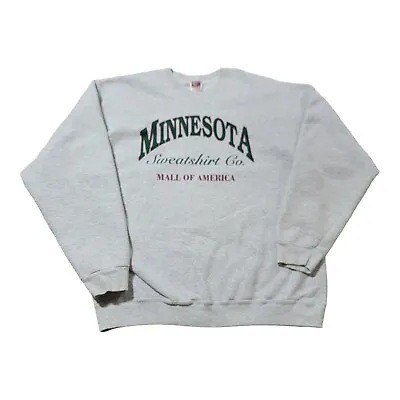 Vintage Minnesota Sweatshirt Co. Mall Of America Crewneck 1990s Gray Adult XL • $29.95