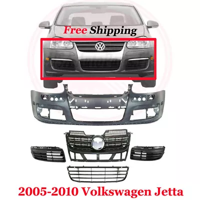 $315.99 • Buy For 2005-2010 Volkswagen Jetta Front New Bumper Cover & Full Grille Kit Set Of 5