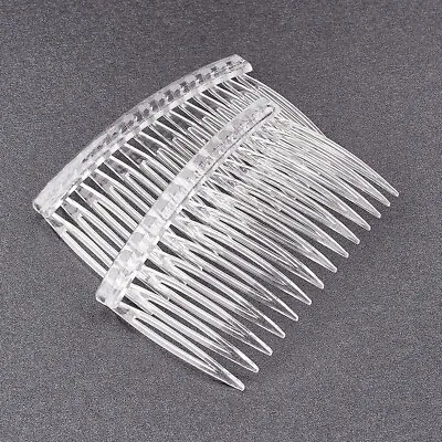 10x Clear Plastic Hair Comb Findings DIY Hair Accessories Making 46x70mm Craft • £3.95