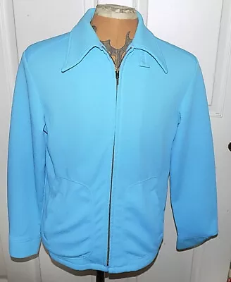 Vintage Powder Blue Double Knit Jacket McGregor Drizzler 38 C40 • $50.80