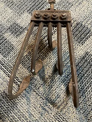 Vtg Antique 5 Tine Hand Pull Cultivator Claw Hoe Plow Rake Farm Garden Tool • $29.50