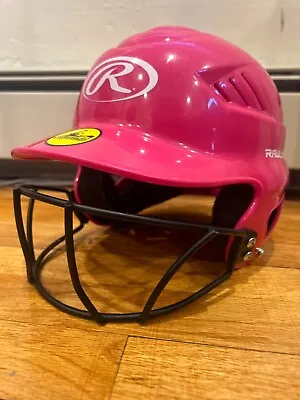 Rawlings COOLFLO HIGHLIGHTER Batting Helmet With Facemask Fastpitch Softball. • $20