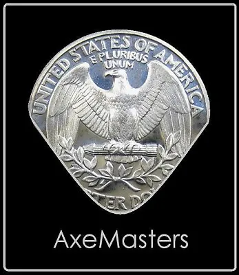 AlwaysHandCrafted AMERICAN EAGLE Quarter Coin Plectrum - Silver Guitar Pick • $12.95