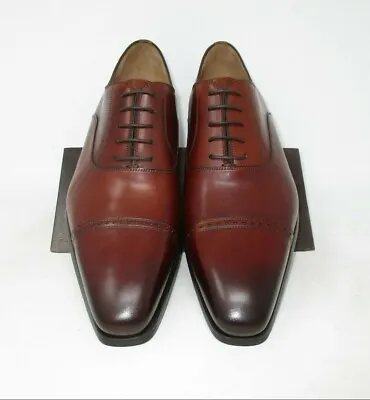 Magnanni For Neiman Marcus Benjamin Cognac Cap Toe Lace Up Size 11 US (16949) • $175