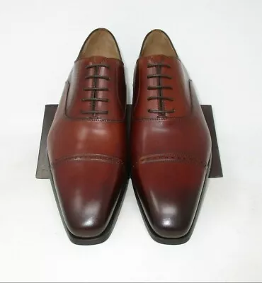 Magnanni For Neiman Marcus Benjamin Cognac Cap Toe Lace Up Size 9 US (16949) • $175