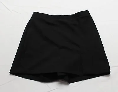 Rachel Women's Classic Ponte Sydney Mini Slit Short Skort EG7 Black Small • $18.74